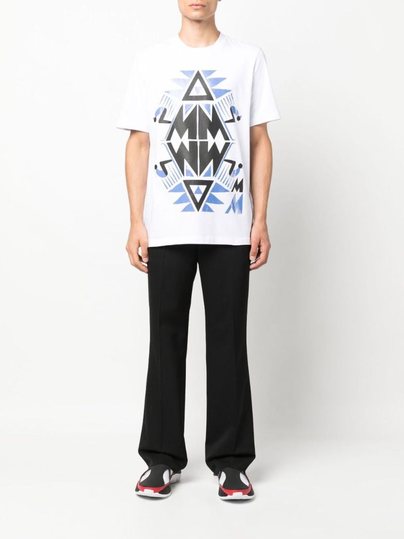 White Printed Cotton T-shirt