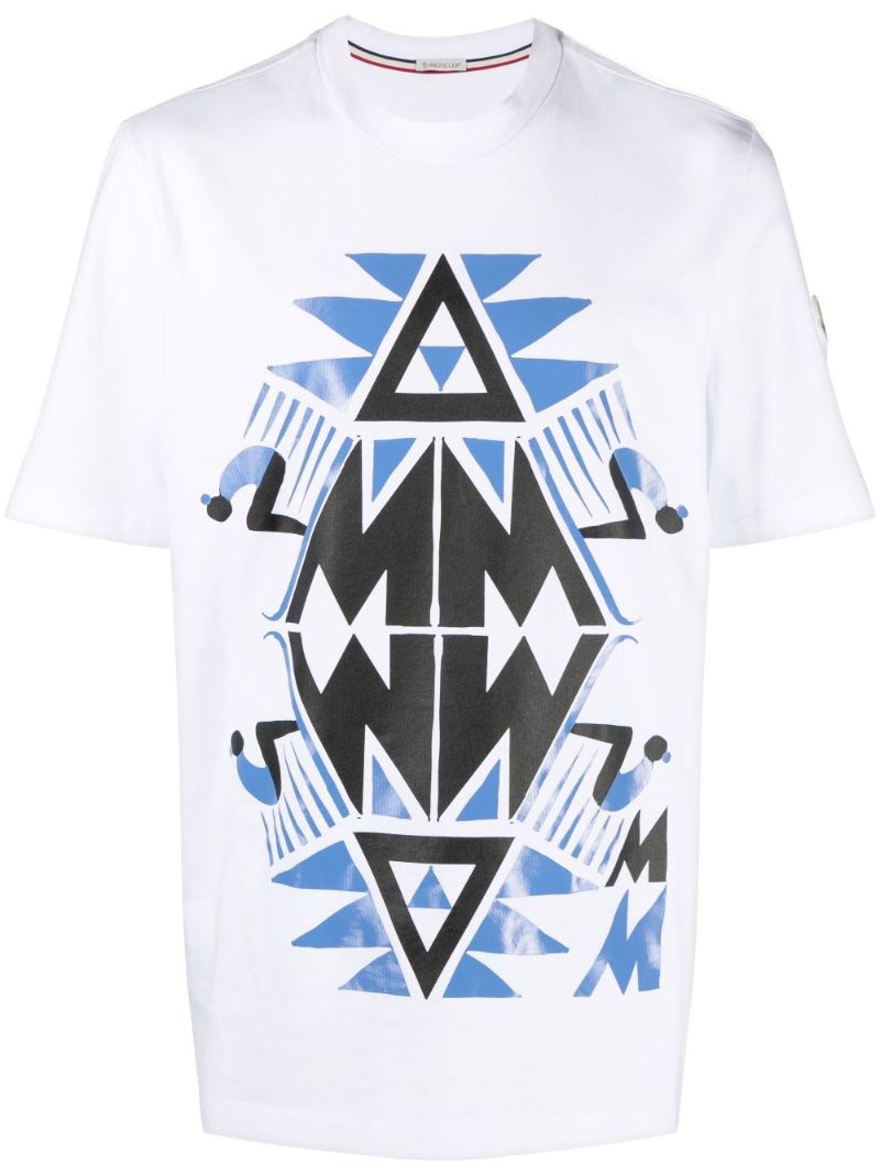 White Printed Cotton T-shirt