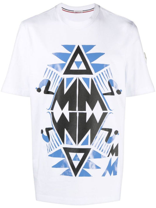 White Printed Cotton T-shirt