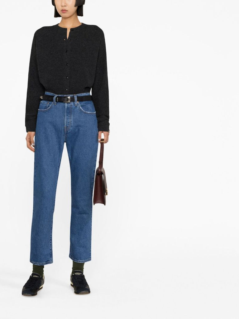 Blue 501 Cropped Straight-leg Jeans