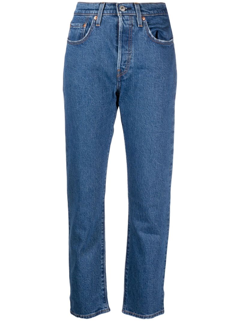 Blue 501 Cropped Straight-leg Jeans