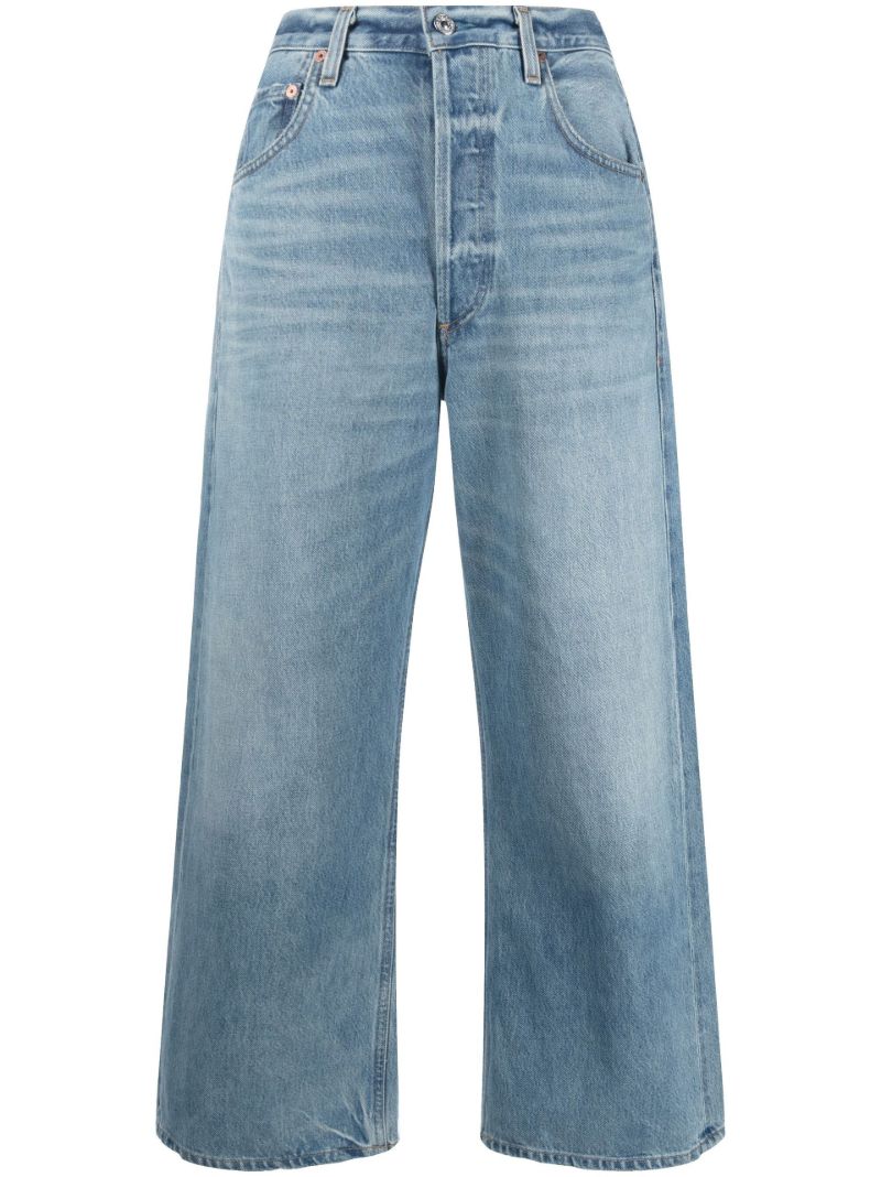 Blue Gaucho Cropped Wide-leg Jeans