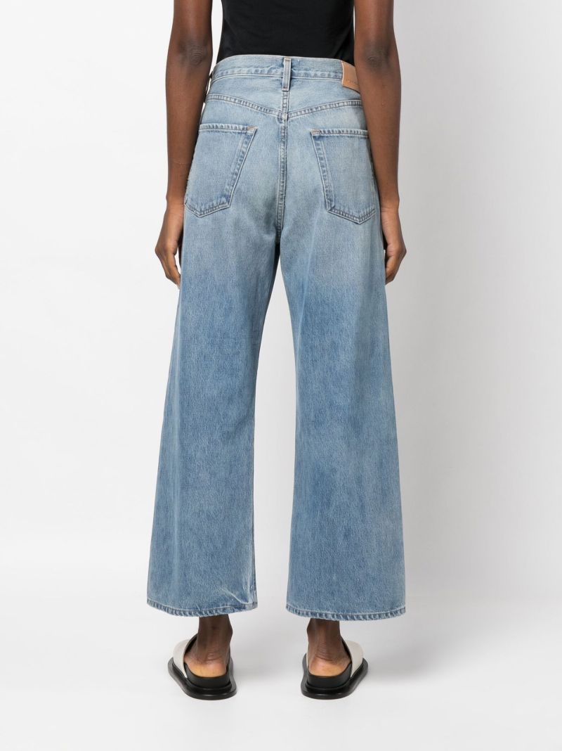 Blue Gaucho Cropped Wide-leg Jeans