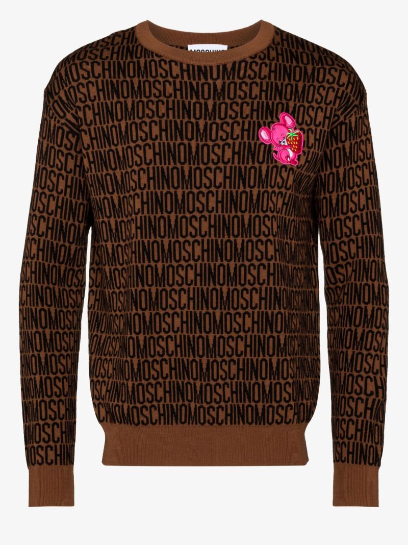 Brown Mouse Patch Wool Sweater