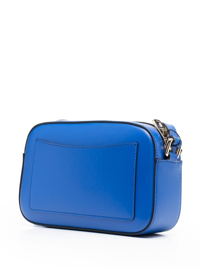 Blue Logo Plaque Leather Crossbody Camera Bag