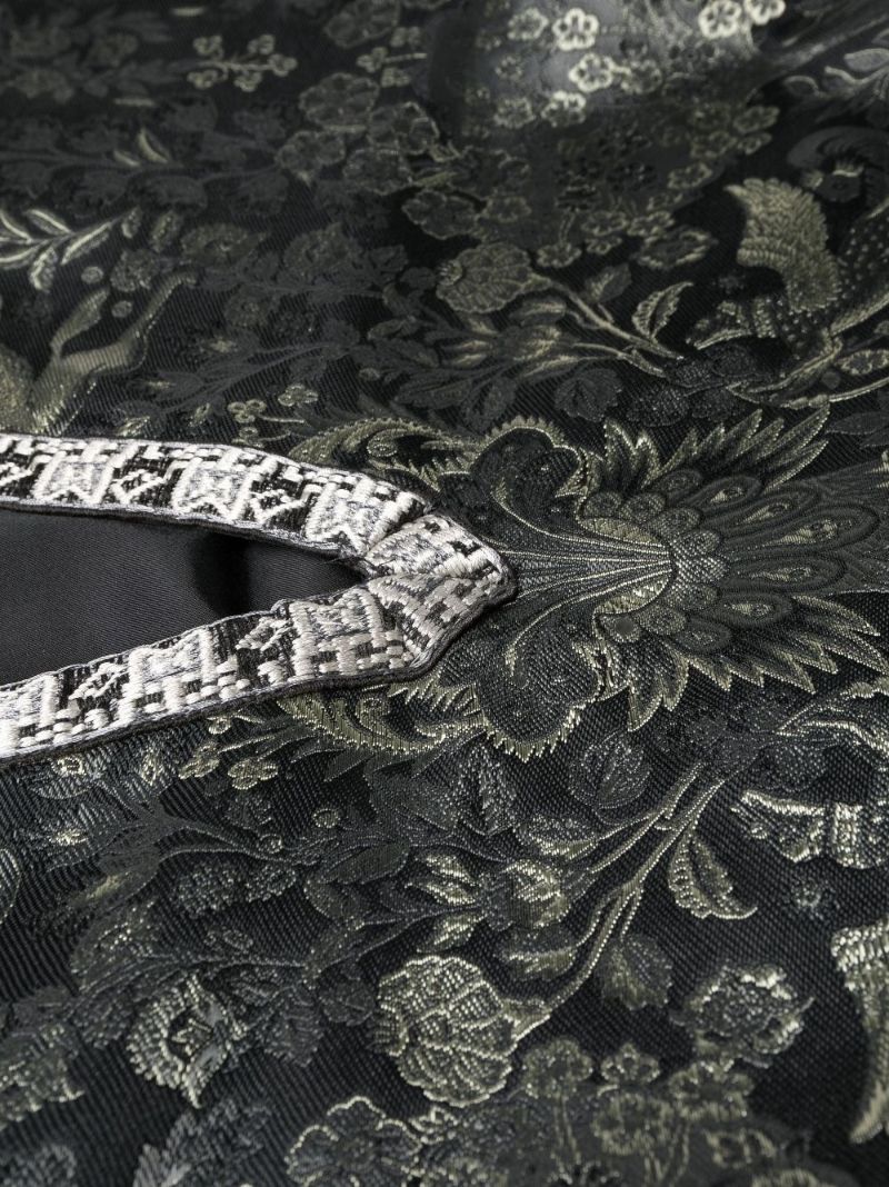 Black Patterned Jacquard Shift Dress
