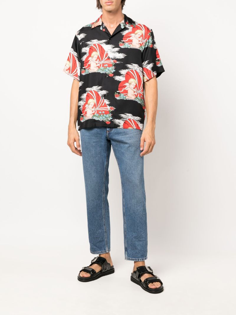 Blue Logo Plaque Cropped Jeans