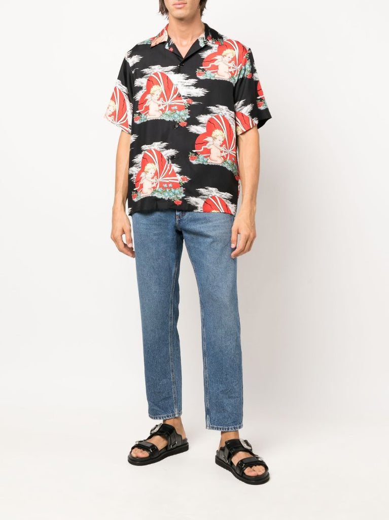 Blue Logo Plaque Cropped Jeans