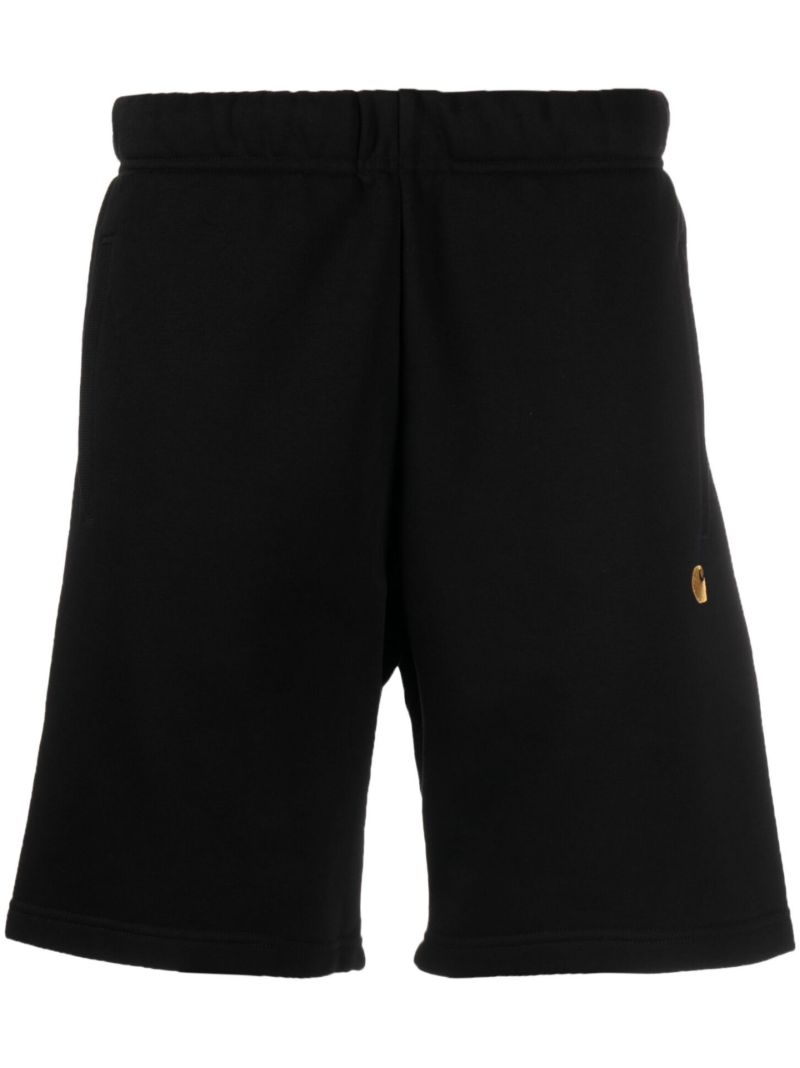 Black Chase Cotton Track Shorts