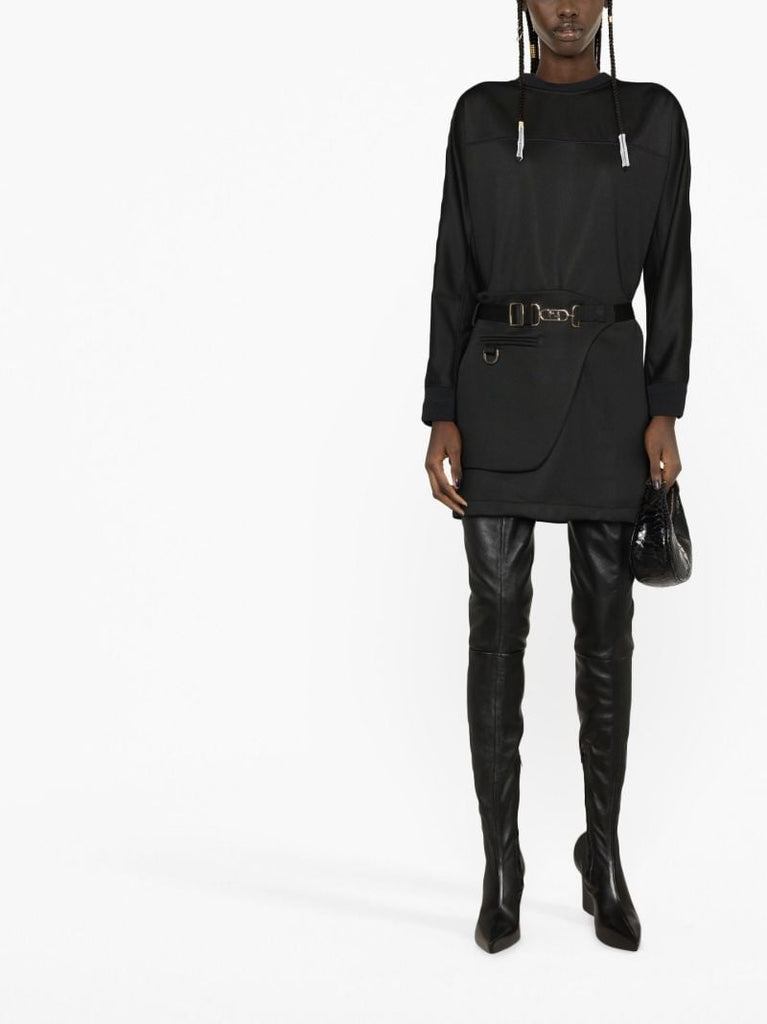 Black Belted Mini Dress