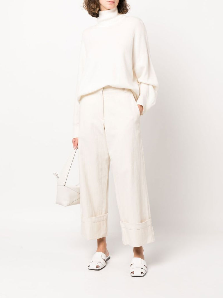 Neutral Murano Roll-neck Cashmere Sweater