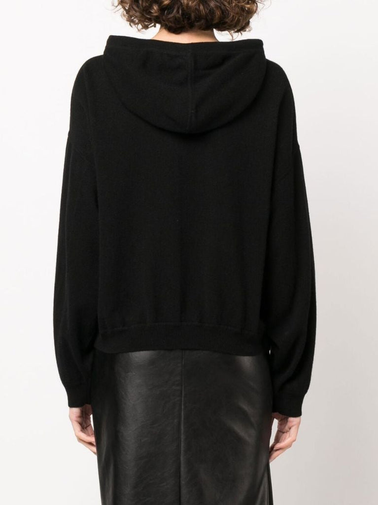 Black Knitted Cashmere Hoodie