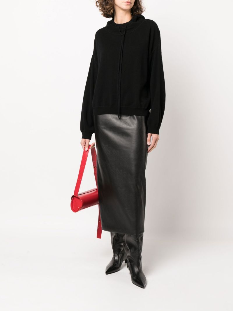 Black Knitted Cashmere Hoodie
