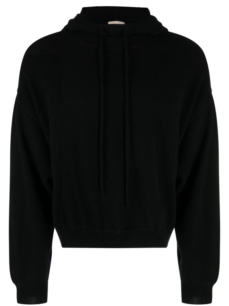 Black Knitted Cashmere Hoodie