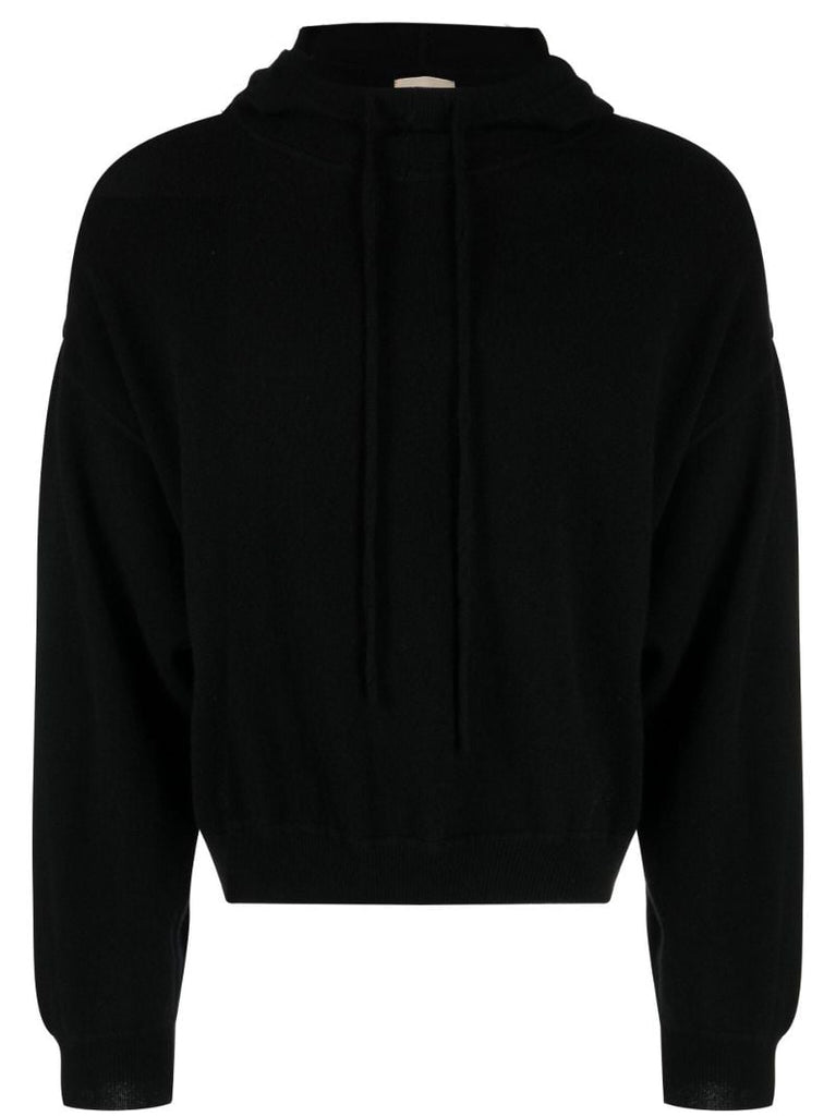 Black Knitted Cashmere Hoodie