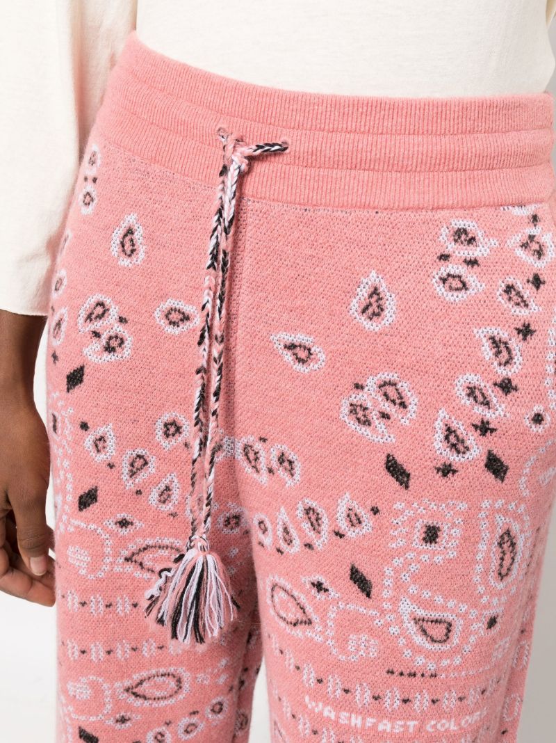 Pink Bandana Piquet Jacquard Knit Track Pants