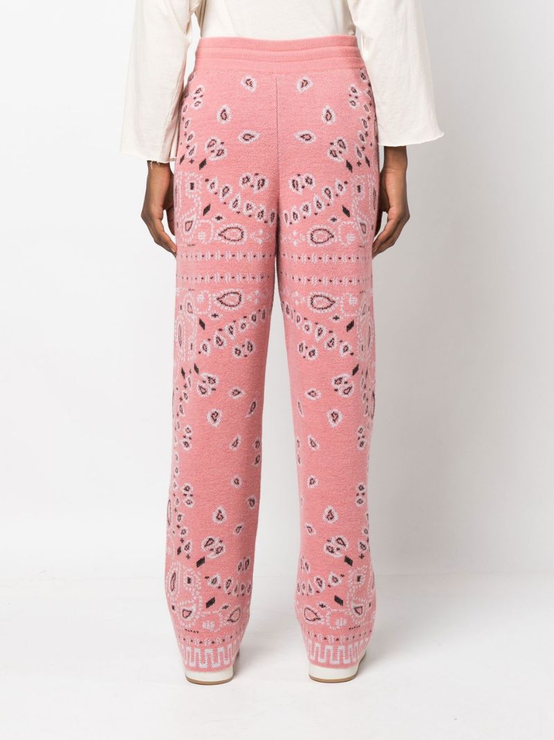 Pink Bandana Piquet Jacquard Knit Track Pants