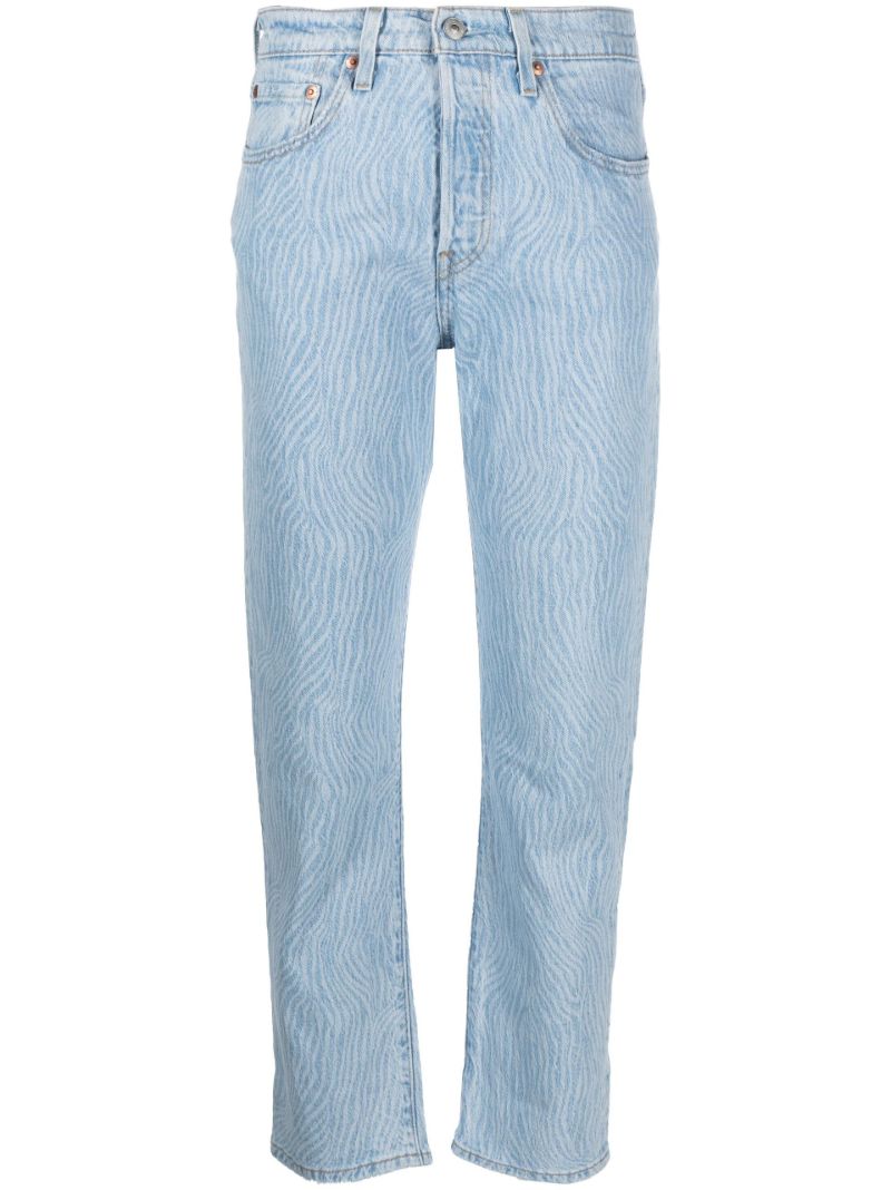 Blue 501 Cropped Straight-leg Jeans