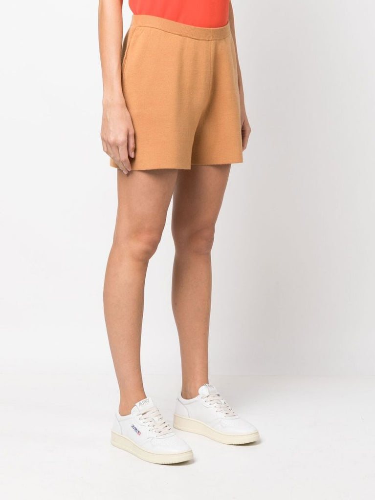 Brown Terry Knitted Shorts