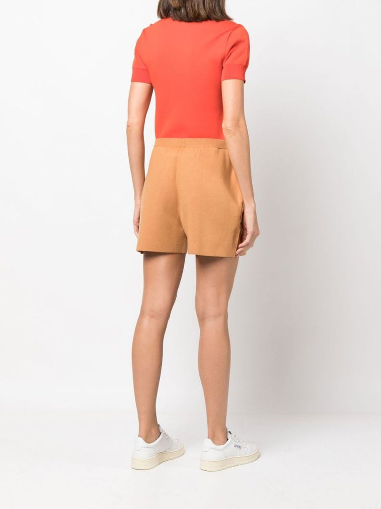 Brown Terry Knitted Shorts
