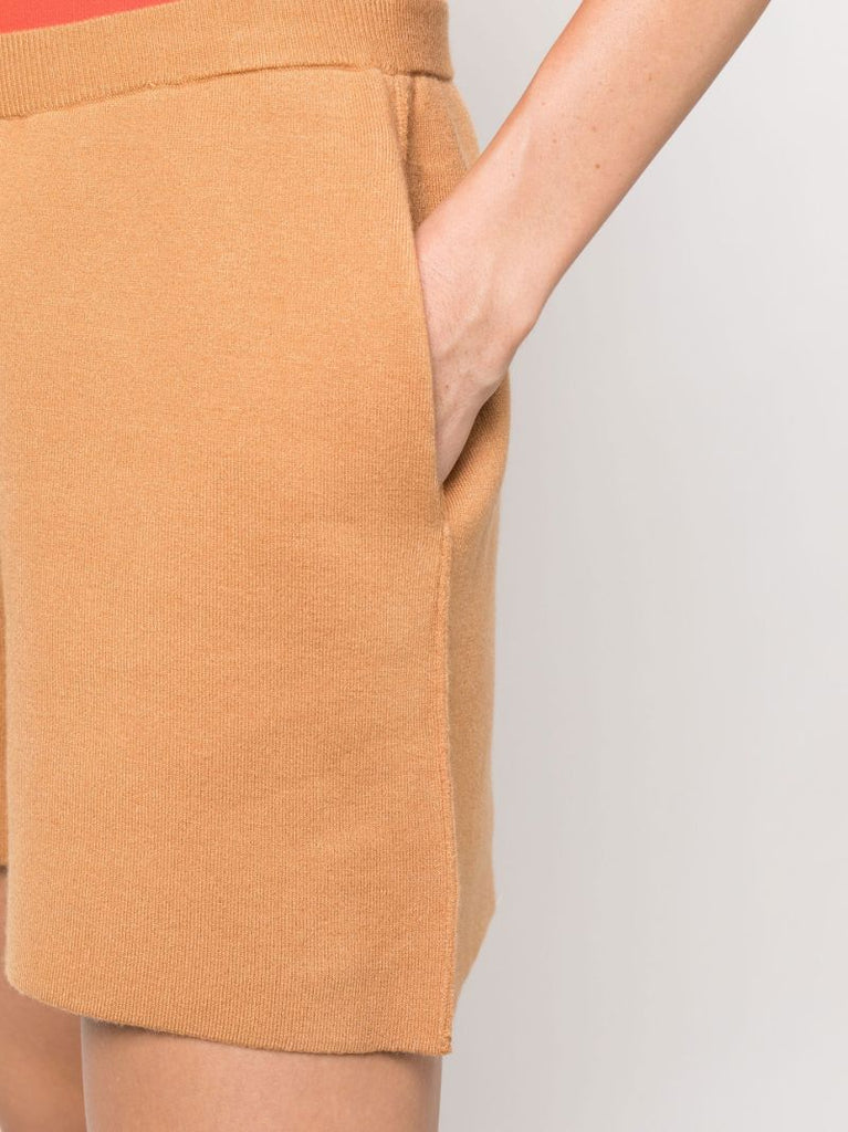 Brown Terry Knitted Shorts