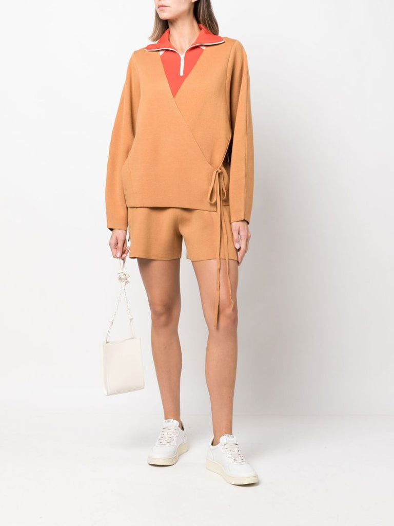 Brown Terry Knitted Shorts