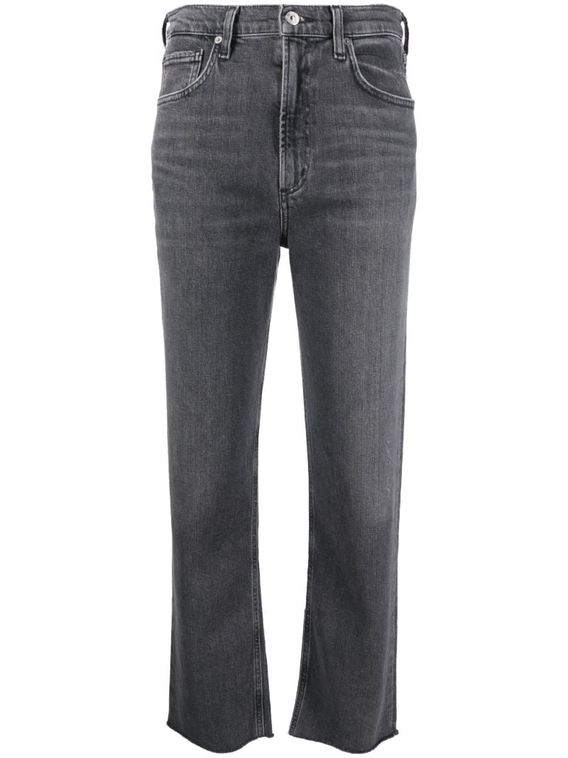 Black Daphne High-rise Crop Stovepipe Jeans