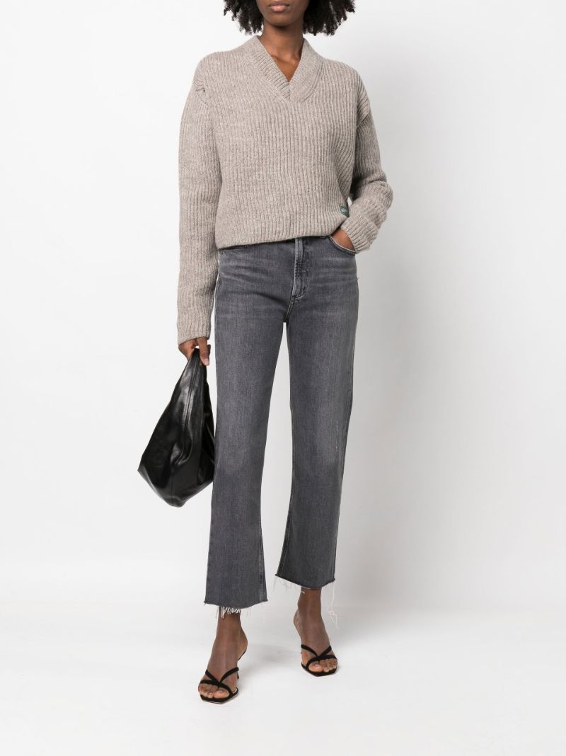 Black Daphne High-rise Crop Stovepipe Jeans