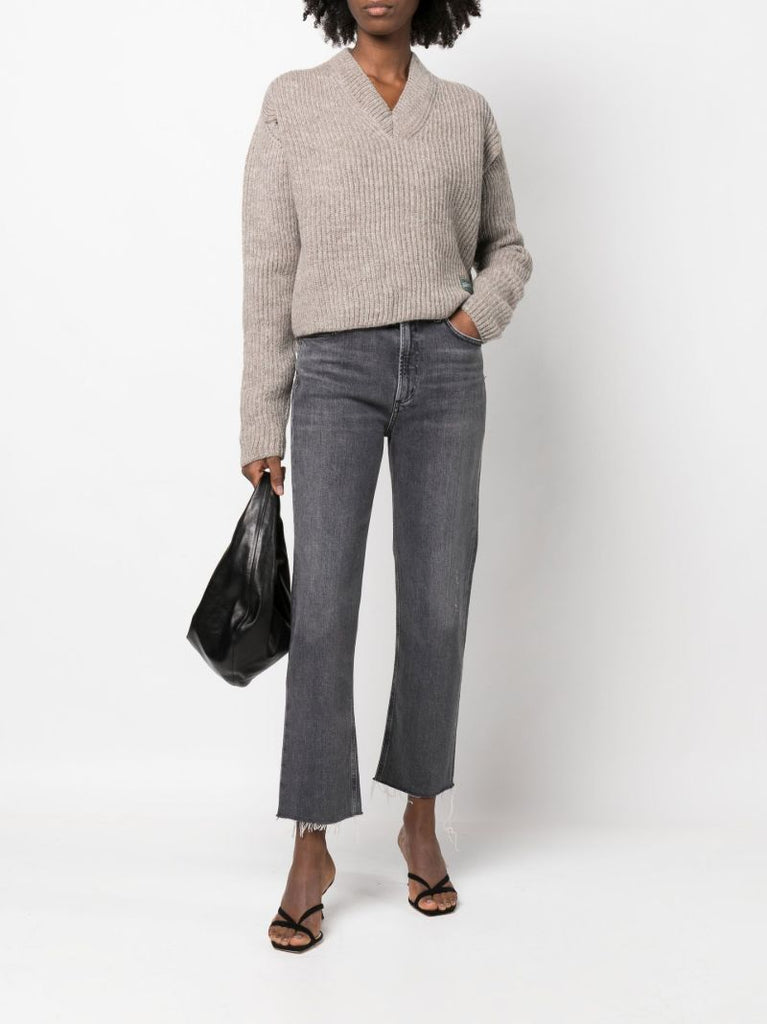 Black Daphne High-rise Crop Stovepipe Jeans