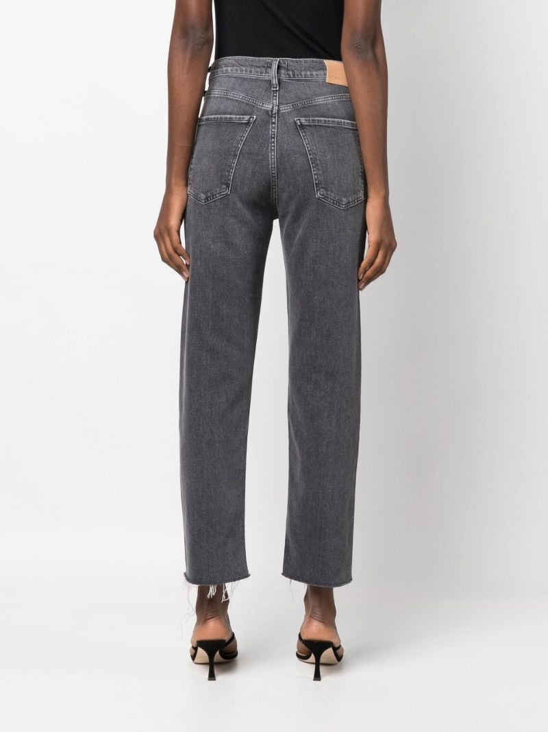 Black Daphne High-rise Crop Stovepipe Jeans