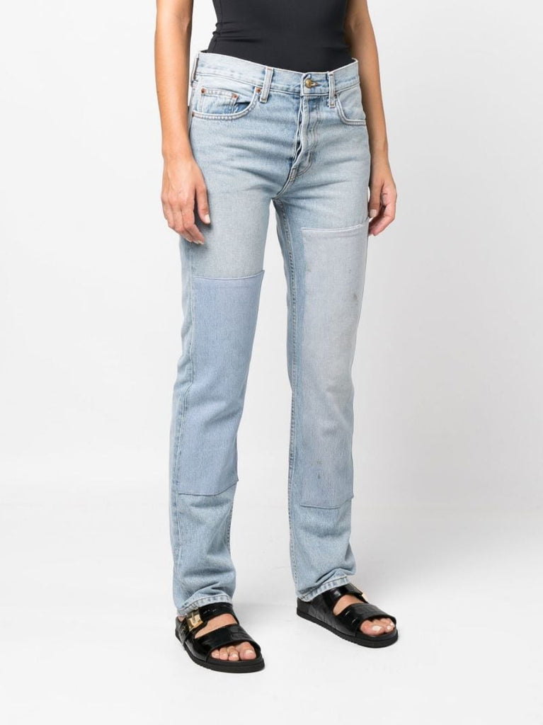 Blue Brit Panelled Straight Leg Jeans