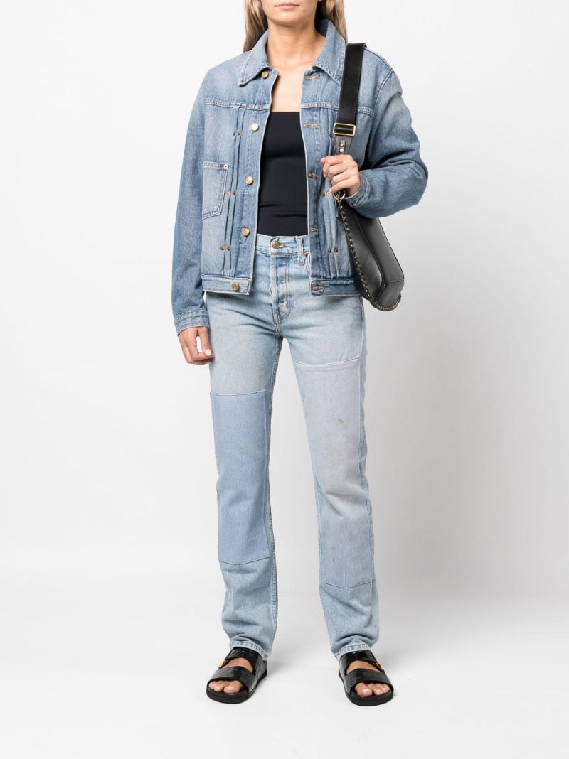 Blue Brit Panelled Straight Leg Jeans