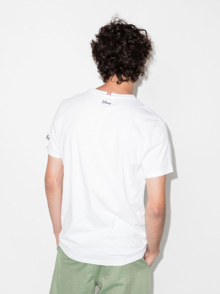 White Mickey Printed Cotton T-shirt