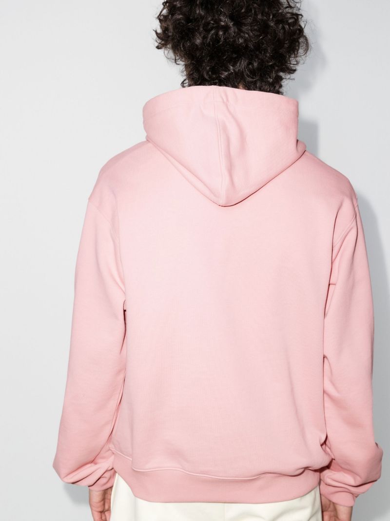 Pink Logo Print Cotton Hoodie