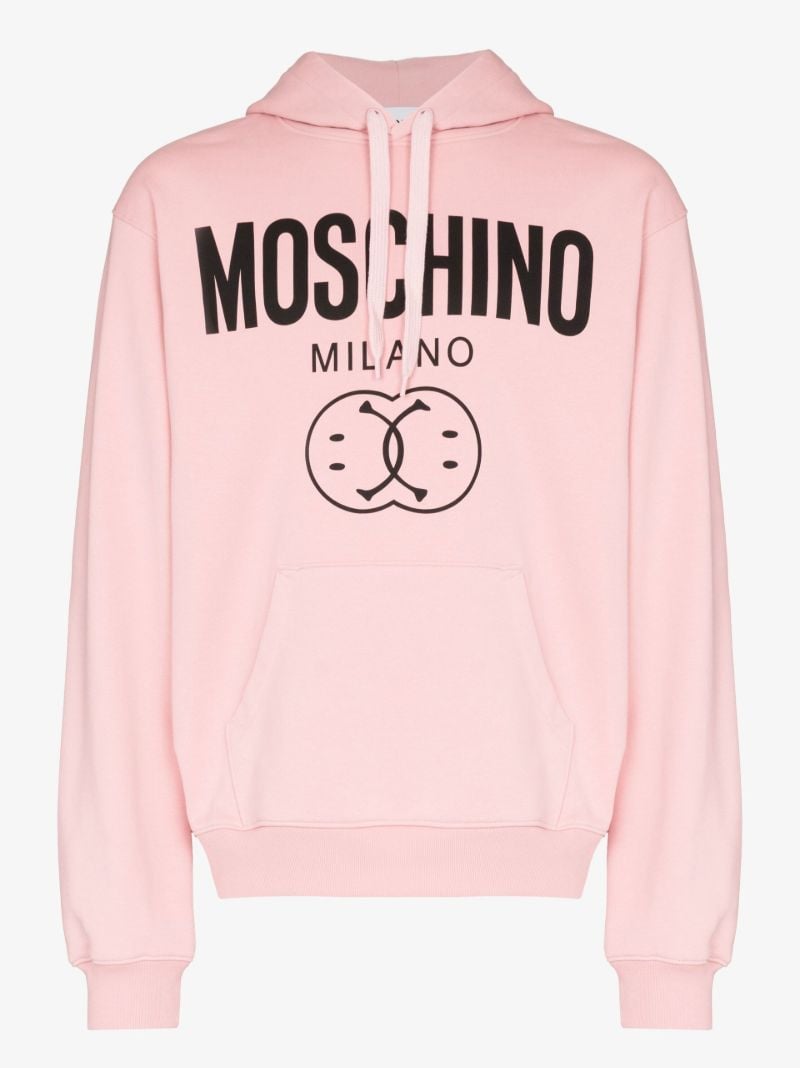 Pink Logo Print Cotton Hoodie