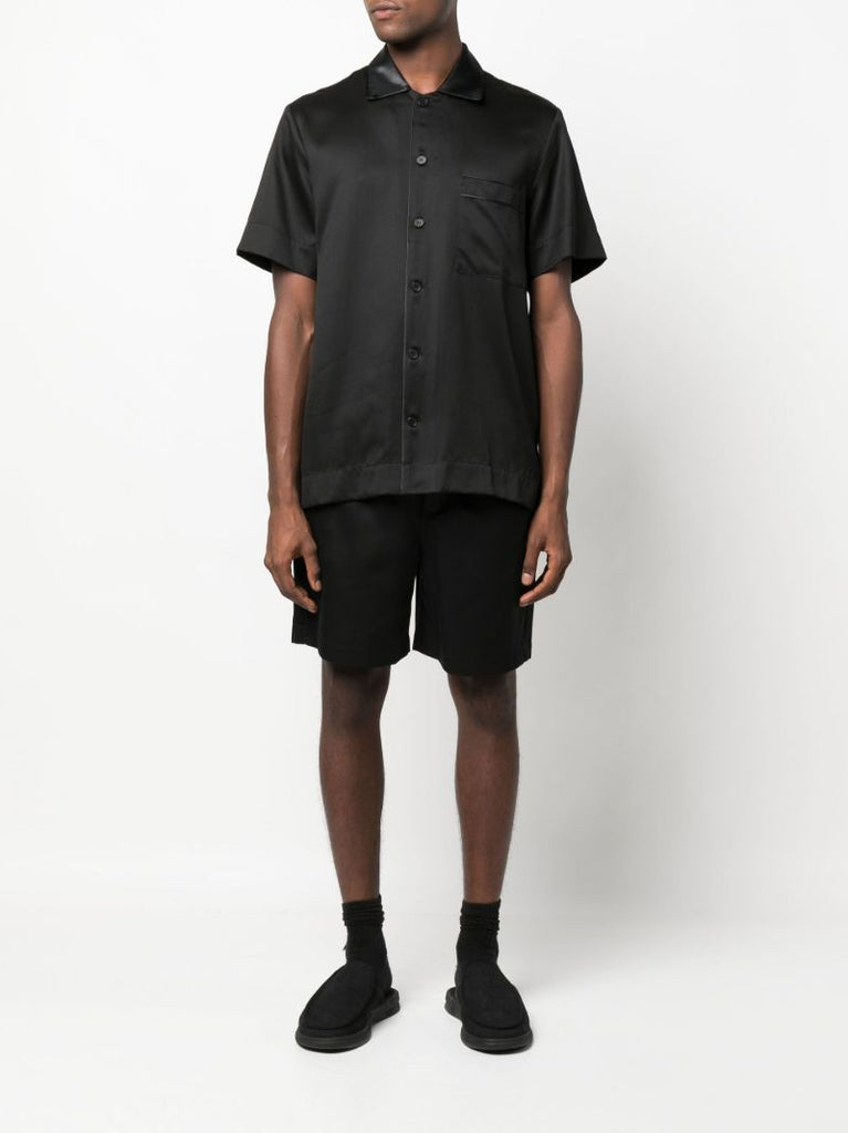 Black Home Suit Drawstring Shorts