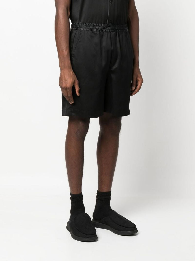 Black Home Suit Drawstring Shorts