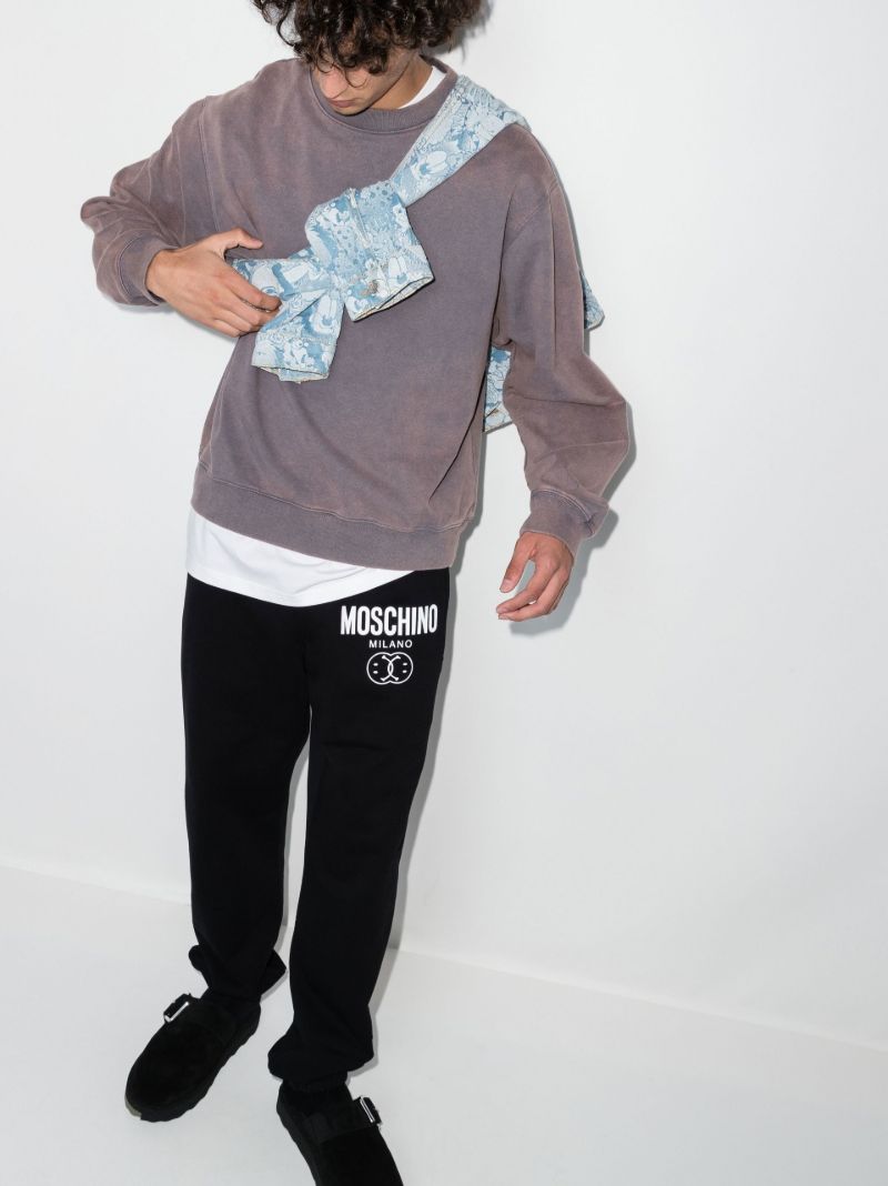 Black Logo Print Track Pants