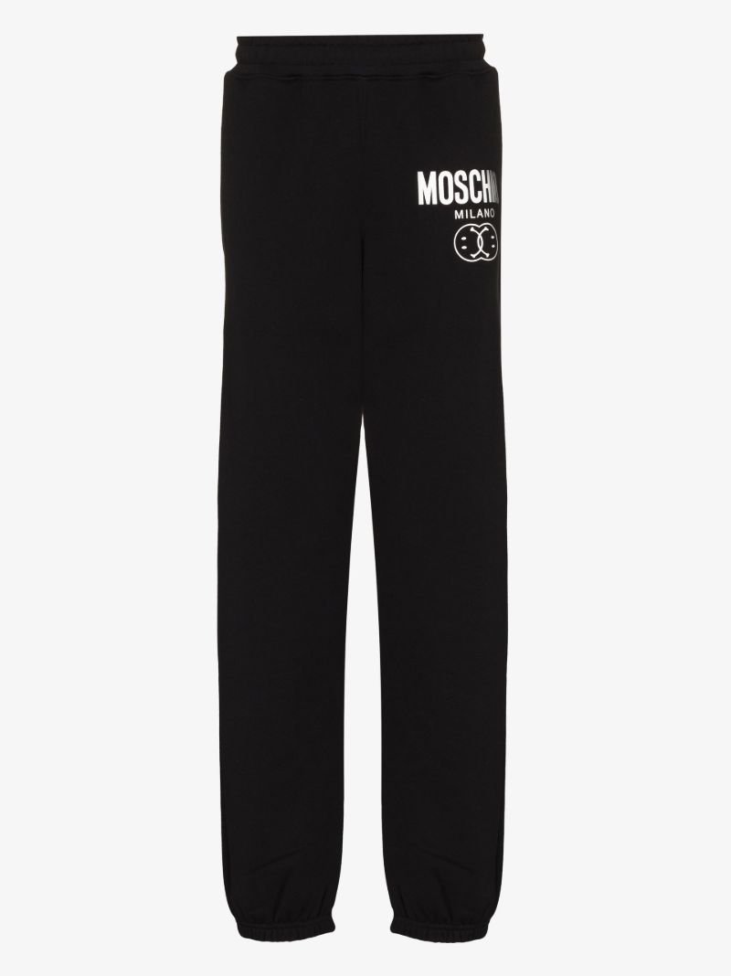 Black Logo Print Track Pants