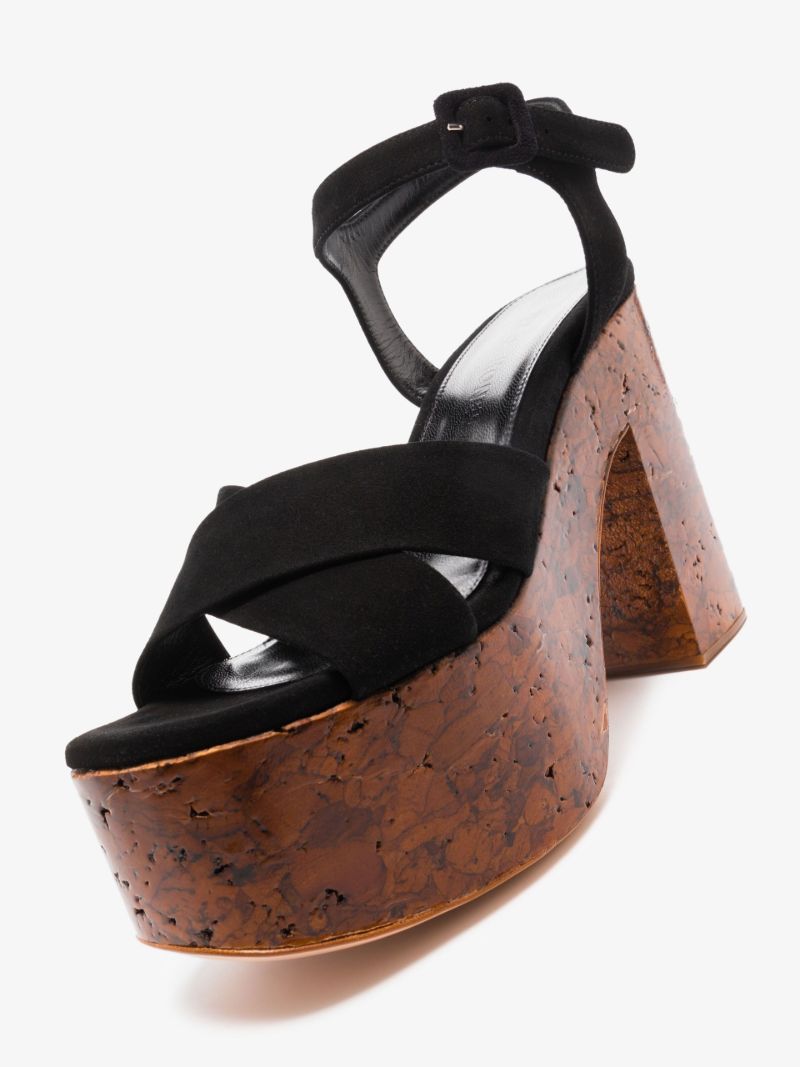 Black Marble Tina 65 Suede Platform Sandals