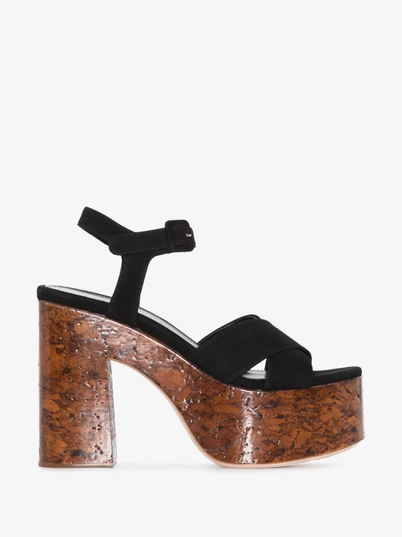 Black Marble Tina 65 Suede Platform Sandals