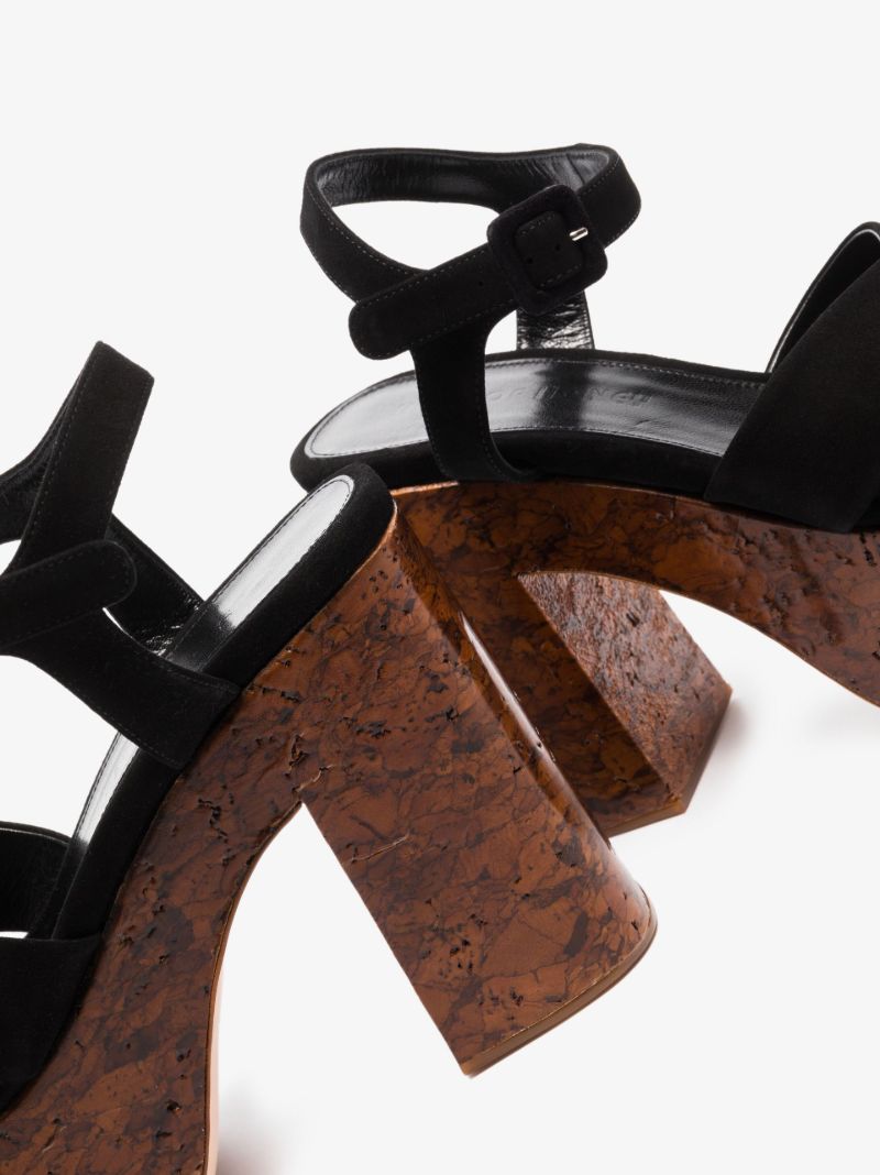 Black Marble Tina 65 Suede Platform Sandals