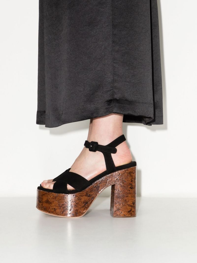 Black Marble Tina 65 Suede Platform Sandals
