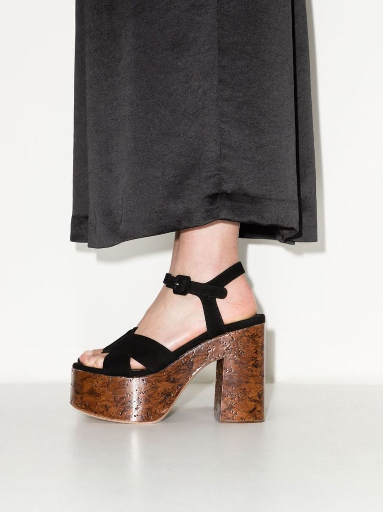Black Marble Tina 65 Suede Platform Sandals