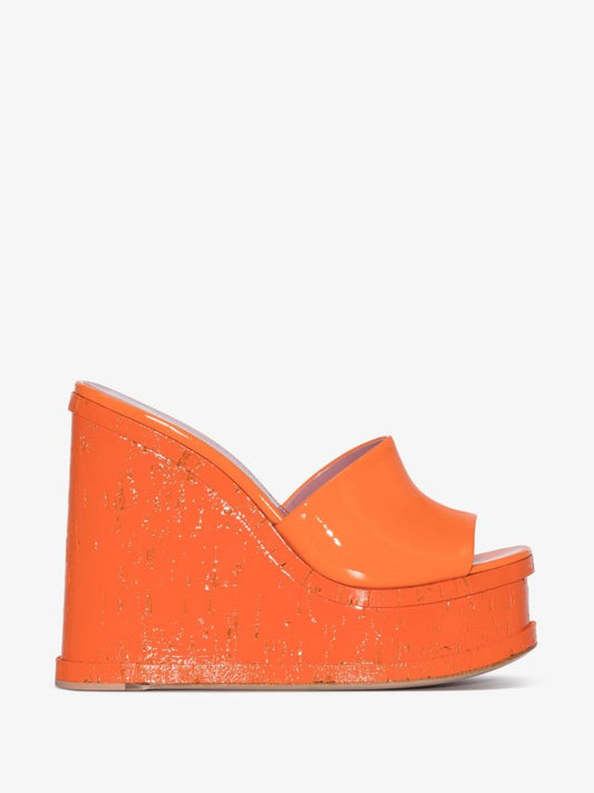 Orange Lacquer Doll 95 Patent Leather Platform Sandals