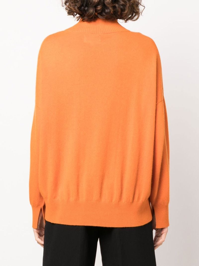 Orange Roll Neck Cashmere Sweater