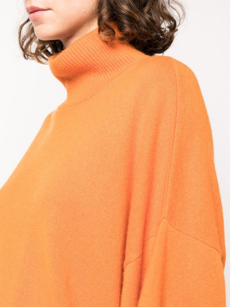 Orange Roll Neck Cashmere Sweater