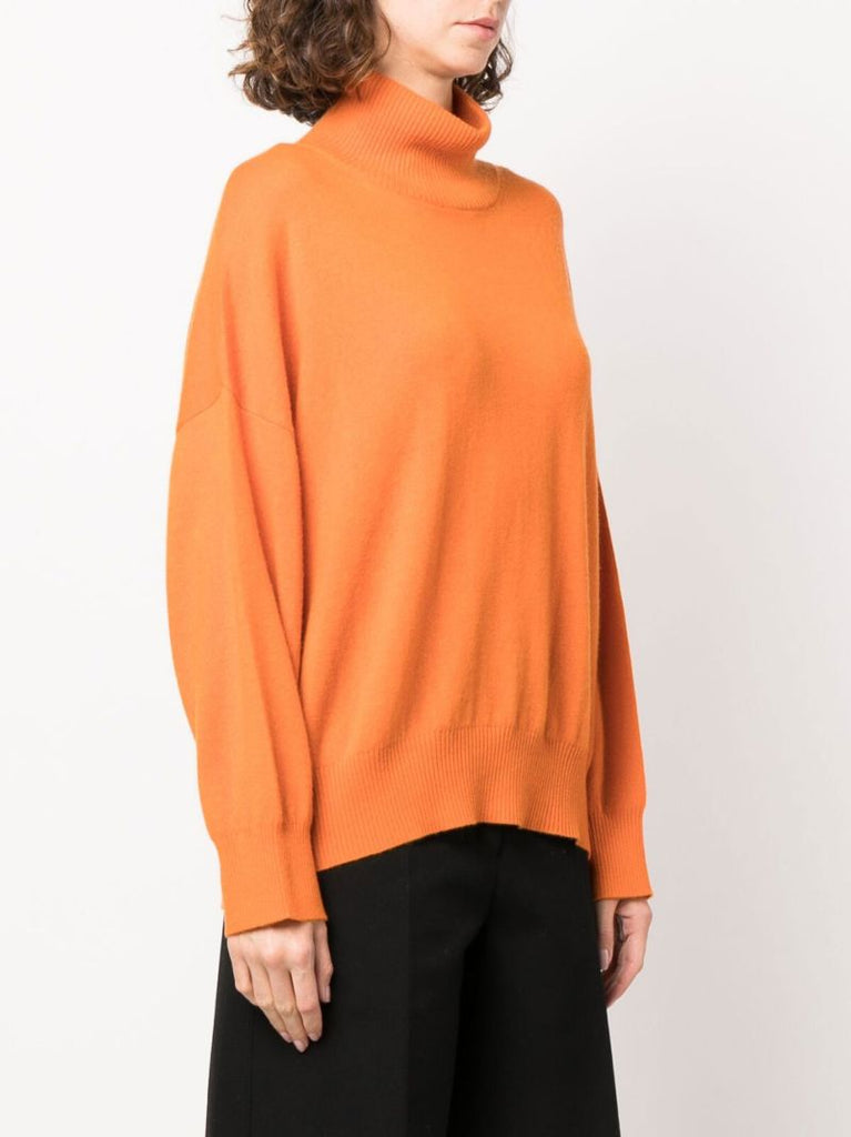 Orange Roll Neck Cashmere Sweater