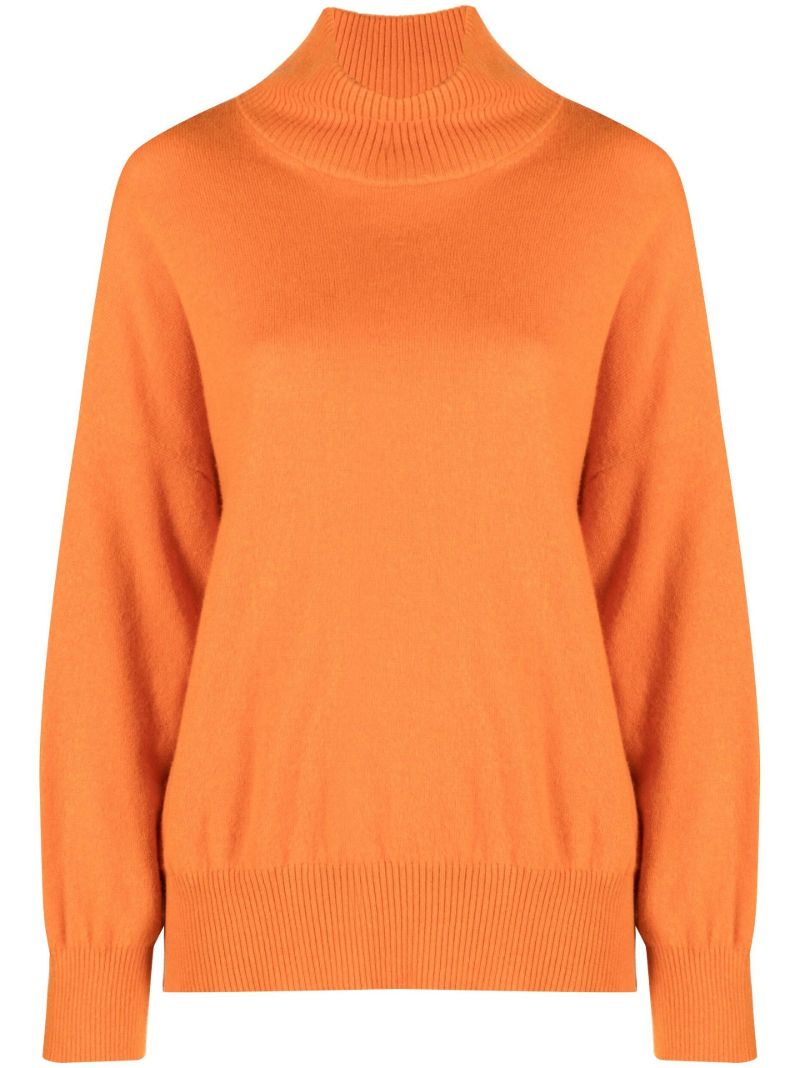 Orange Roll Neck Cashmere Sweater