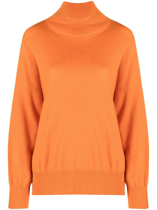 Orange Roll Neck Cashmere Sweater